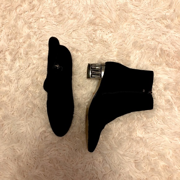 Town Shoes Suede Crystal Heel Ankle Booties - Picture 1 of 2
